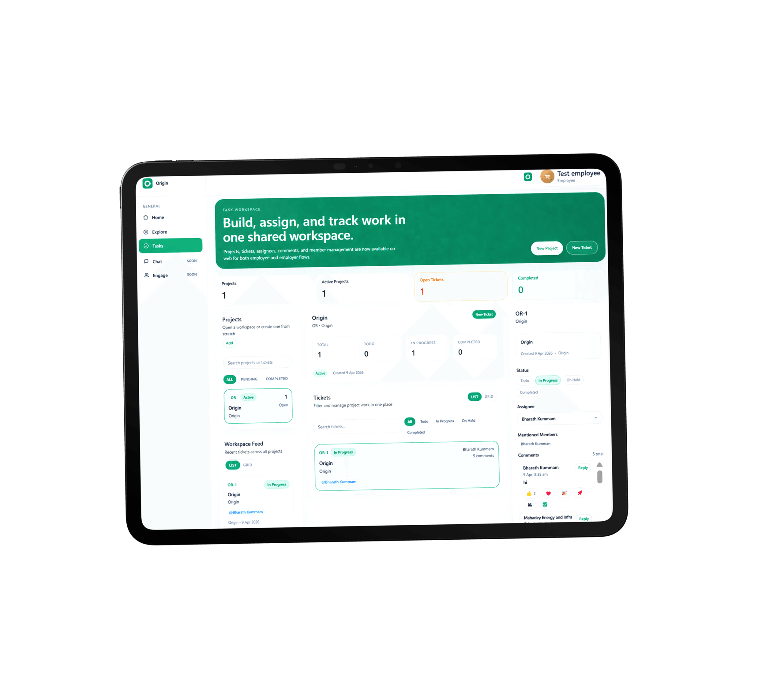 Origin workspace preview